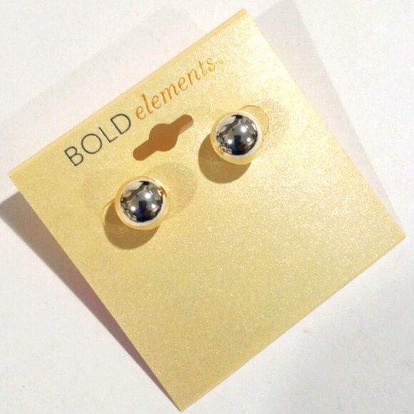 BOLD elements Elegant Silver-tone Ball Stud Earrings - Women's Fashion Jewelry - Picture 1 of 7